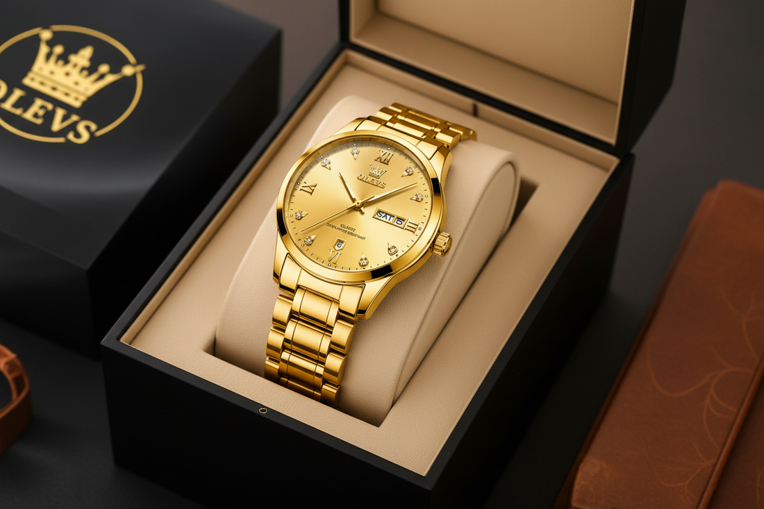 OLEVS Men's Luxury Gold Quartz Watch: The Ultimate Statement Timepiece
