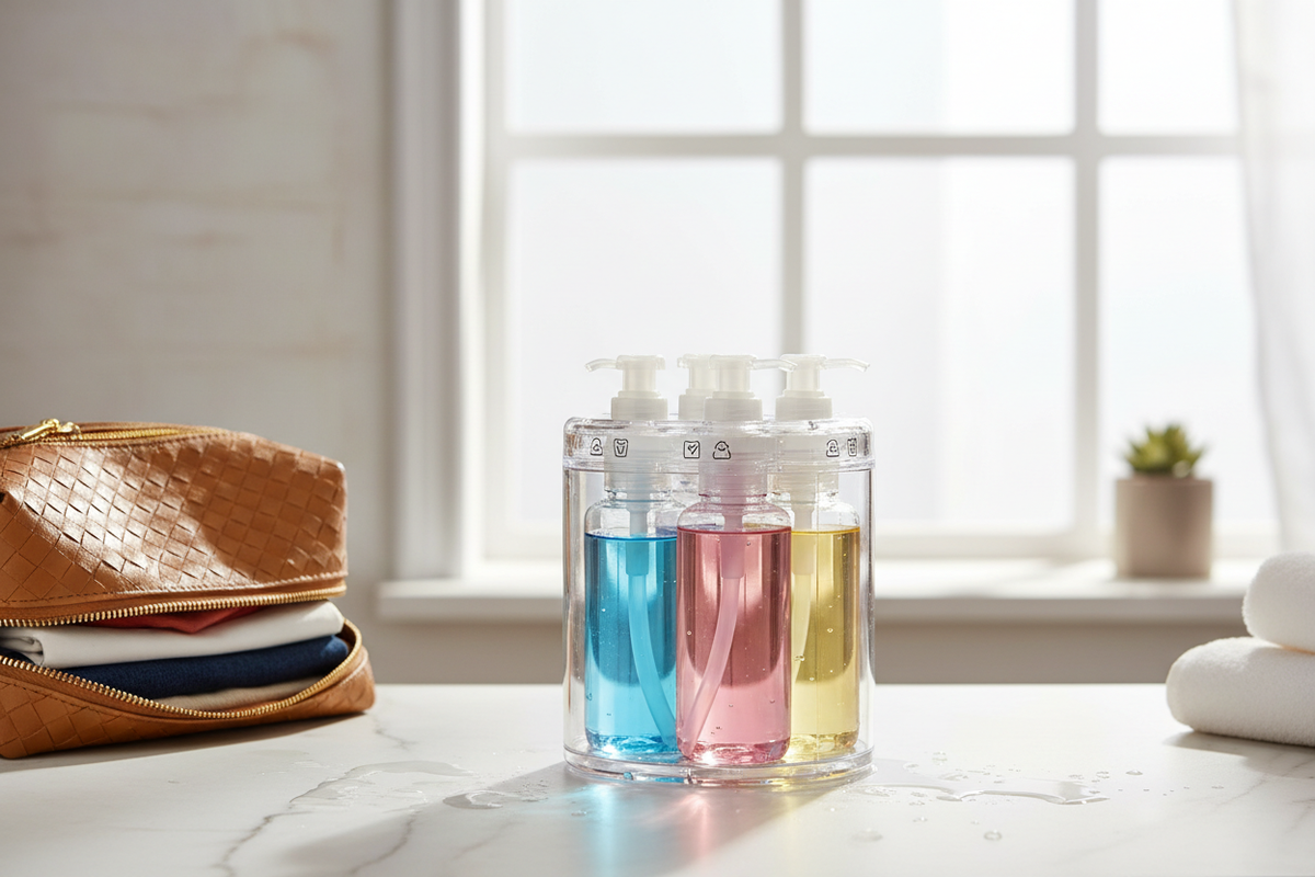 4 in 1 Travel Dispenser Bottle - Lifestyle