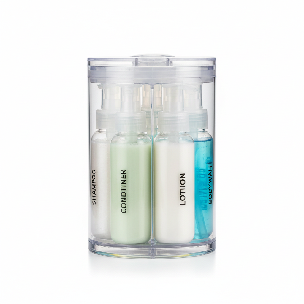 4 in 1 Travel Dispenser Bottle - White Background