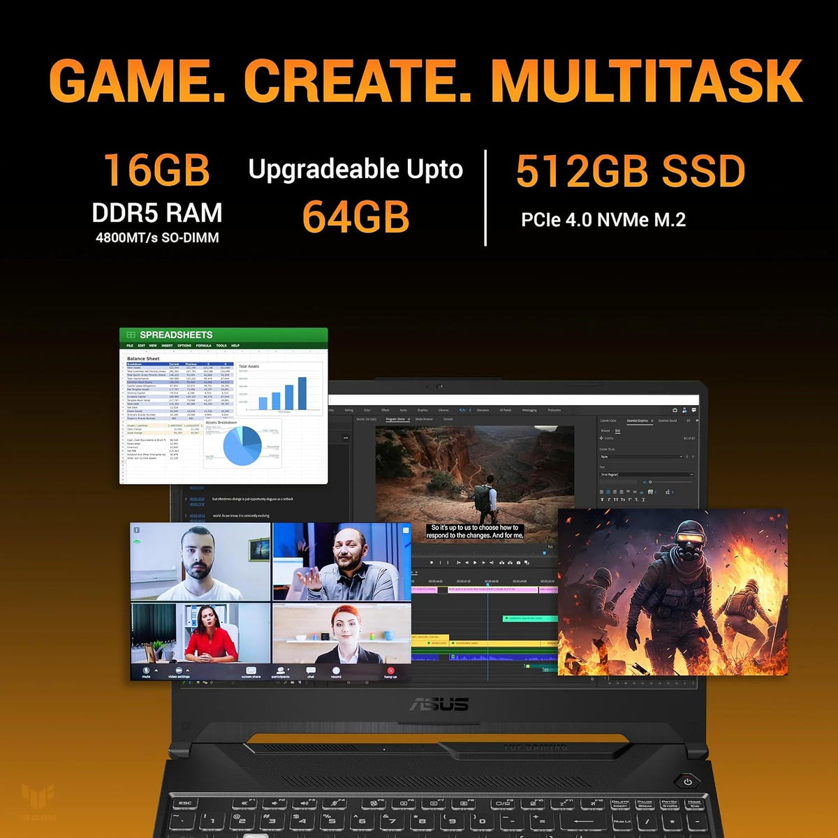 ASUS TUF A15 (2026), AMD Ryzen 7 170,RTX 3050-4GB,16GB RAM (Upgradeable),512GB SSD,FHD, 15.6"(39.6 cm),Windows 11,M365 Basic(1 Year),Office 2024, Graphite Black, 2.3 Kg, FA506NCQ-HN007WS,Gaming Laptop