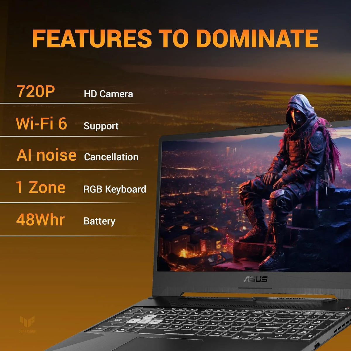 ASUS TUF A15 (2026), AMD Ryzen 7 170,RTX 3050-4GB,16GB RAM (Upgradeable),512GB SSD,FHD, 15.6"(39.6 cm),Windows 11,M365 Basic(1 Year),Office 2024, Graphite Black, 2.3 Kg, FA506NCQ-HN007WS,Gaming Laptop
