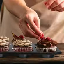 6/12 Cups Square Cupcake Pan Muffin Tray Cupcake Mold Muffin Pan Carbon Steel Baking Pan Non Stick Bakeware For Kitchen Oven