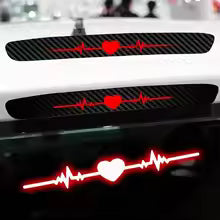 Car stickers, heart-shaped heartbeat pattern car stickers, electrocardiogram tail lights car stickers, adding eye-catching safet