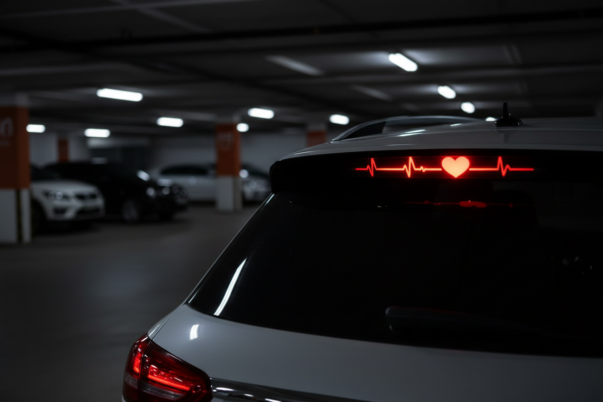 Car stickers, heart-shaped heartbeat pattern car stickers, electrocardiogram tail lights car stickers, adding eye-catching safet