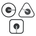 Round, square and triangle LED ceiling lamp shape variants