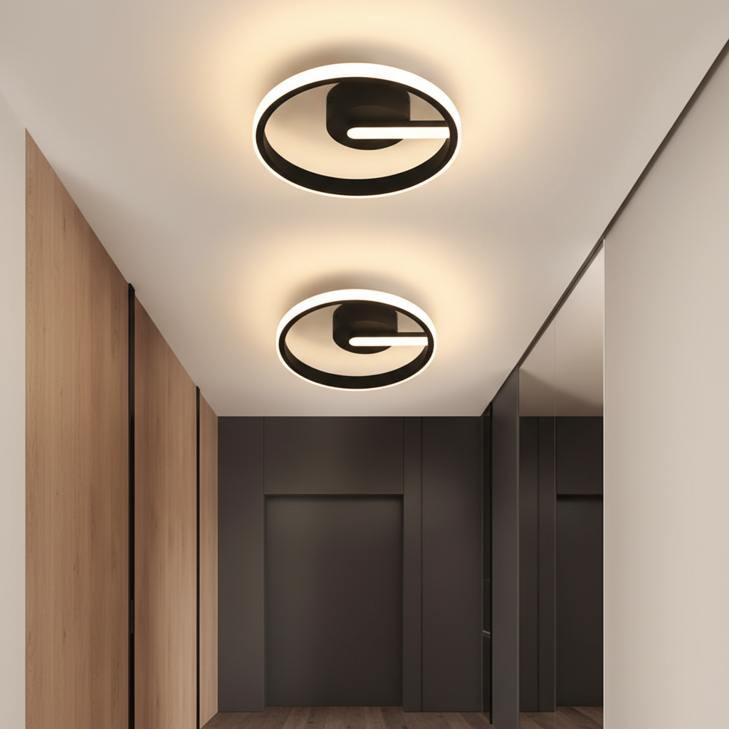 Round Black LED Ceiling Light
