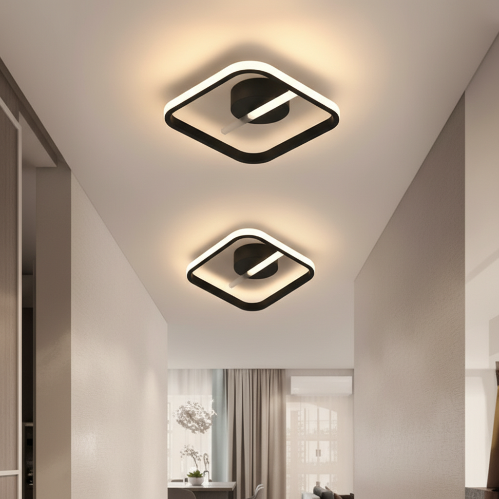 Square Black LED Ceiling Light