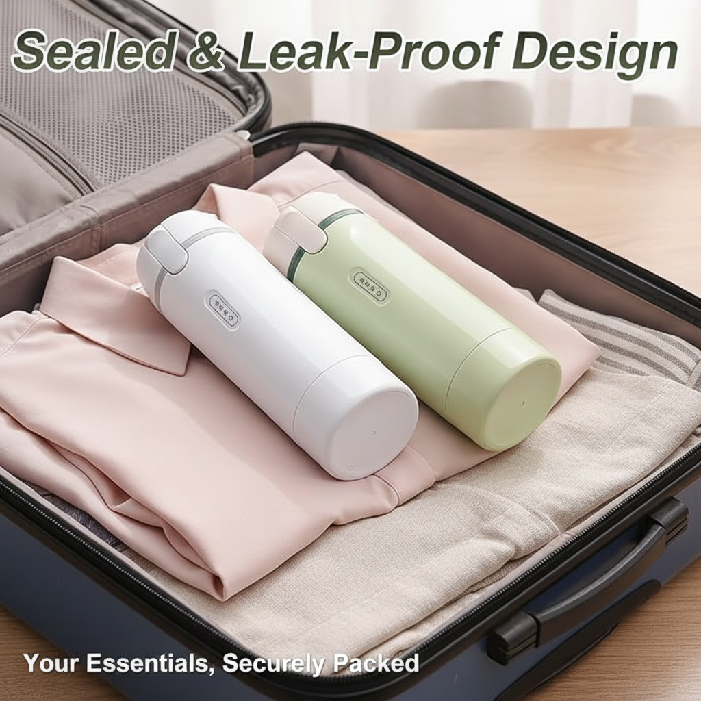 Travel Dispenser Bottle - White & Green