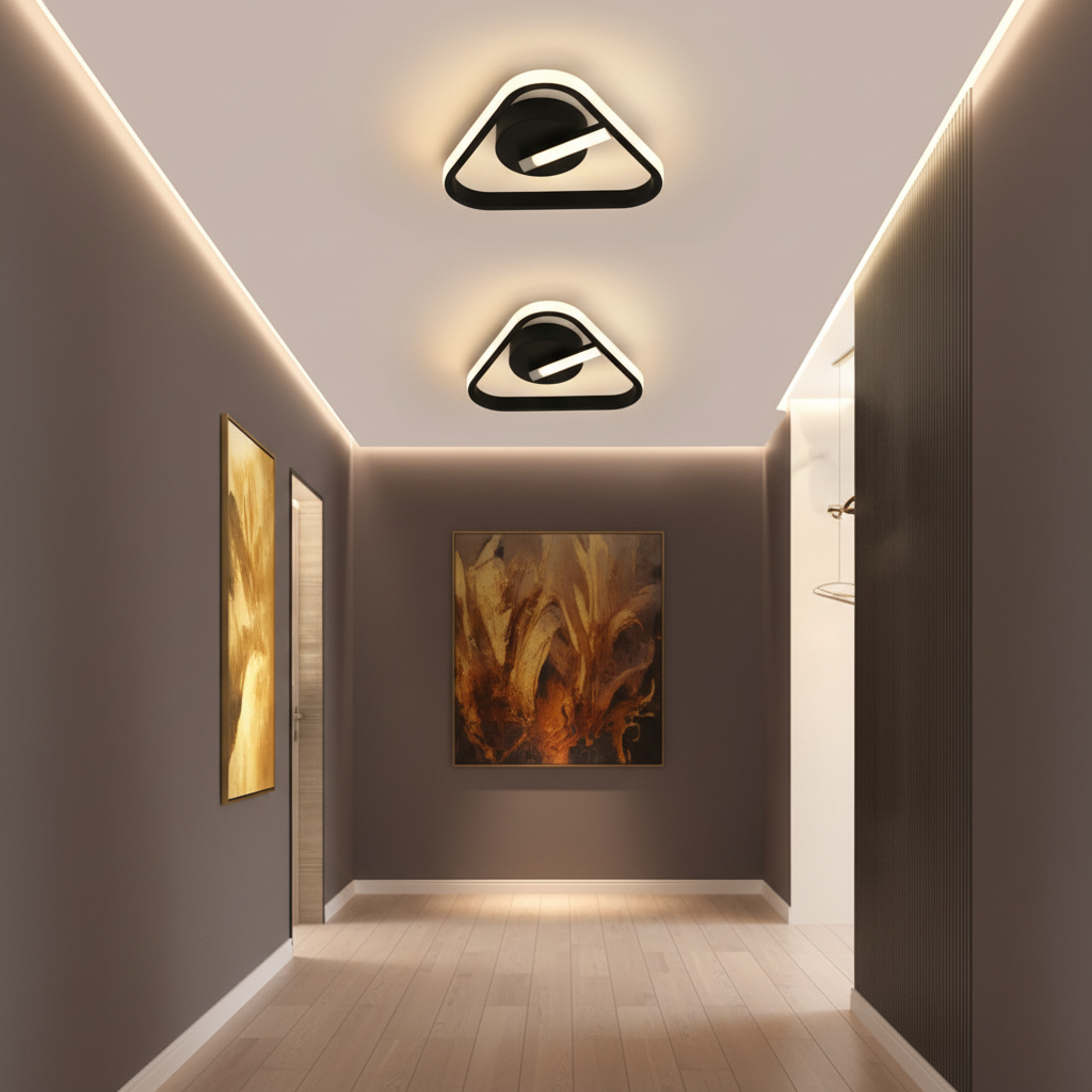 Triangle Black LED Ceiling Light